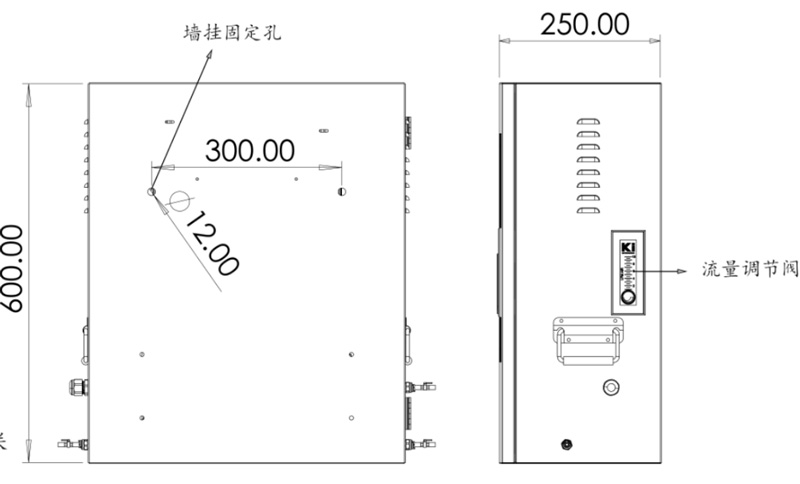 濁度在線(xiàn)監(jiān)測(cè)儀側(cè)視圖